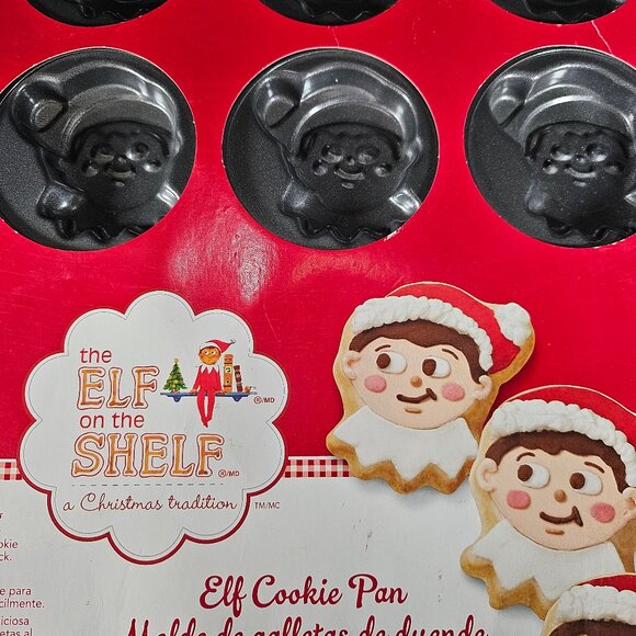 Wilton Elf On The Shelf Non-Stick Cookie Pan 12 Cavities For Christmas Cookies - Picture 4 of 8